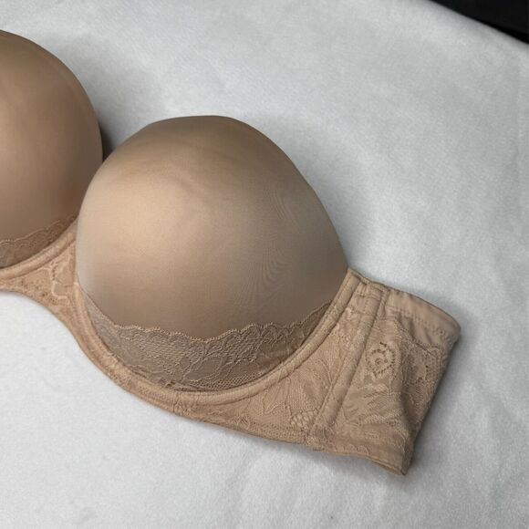 Torrid Curve 46B Nude Strapless Lace Bra Multiway Full Coverage Plus Size - Picture 2 of 4